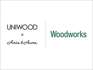 UNIWOOD×Aria&Aura / Woodworksロゴ