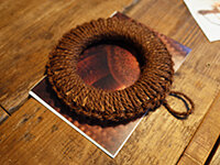 手編みの鍋敷き作り
