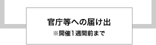 官庁等への届け出 ※開催1週間前まで